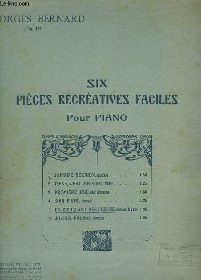 EN CUEILLANT DES FLEURS - PIECE RECREATIVE FACILE POUR PIANO N5.