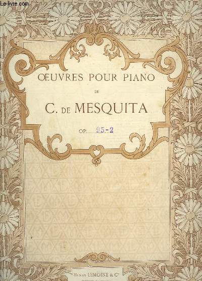 OEUVRES POUR PIANO : A LA PLATA - OP.95 BIS : POUR PIANO A 4 MAINS.