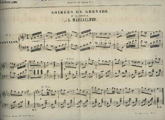 JOURNAL DES DEMOISELLES - 37 ANNEE 1869 : 2 QUADRILLE POUR PIANO.