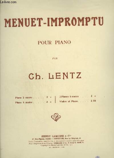 MENUET - IMPROMPTU POUR PIANO.