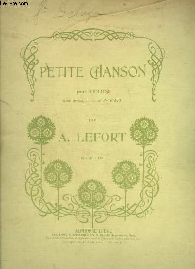 PETITE CHANSON - POUR PIANO ET VIOLON.
