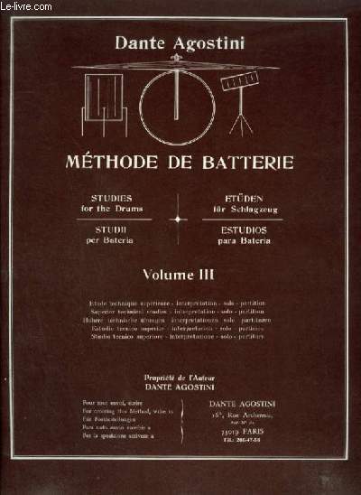 METHODE DE BATTERIE - VOLUME 3 - ETUDE TECHNIQUE SUPERIEUR.
