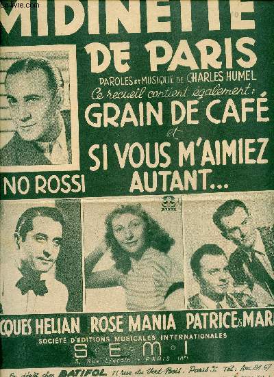 MIDINETTE DE PARIS - GRAIN DE CAFE - SI VOUS M'AIMIEZ AUTANT...