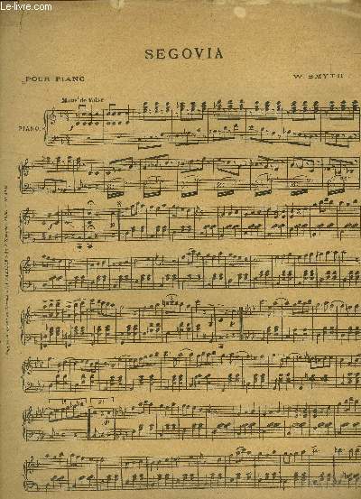 Segovia pour piano, supplment gratuit du journal la famille, du 5 novembre 1899.
