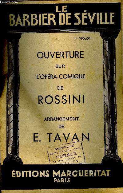 Ouverture sur l'opra comique de Rossini pour 1er violon