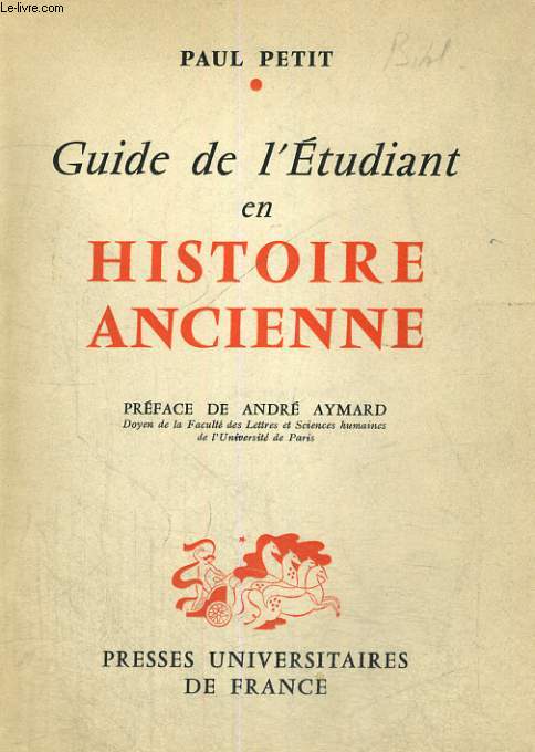 GUIDE DE L'ETUDIANT EN HISTOIRE ANCIENNE