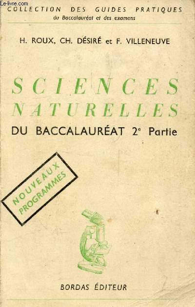 SCIENCES NATURELLES, BACCALAUREATS, 2e PARTIE