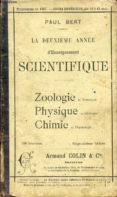 LA DEUXIEME ANNEE D'ENSEIGNEMENT SCIENTIFIQUE (SCIENCES NATURELLES ET PHYSIQUES)