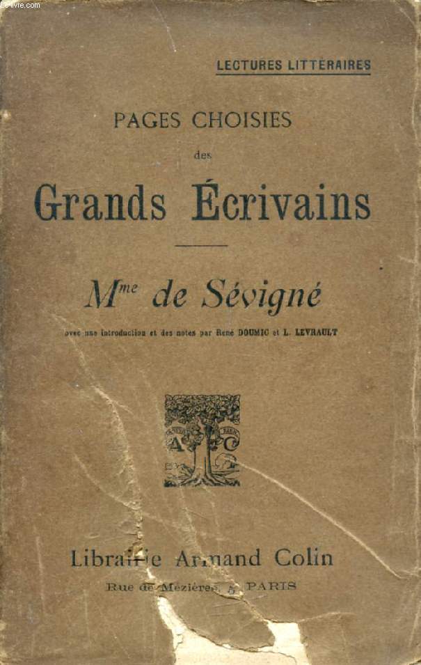 PAGES CHOISIES DES GRANDS ECRIVAINS, Mme DE SEVIGNE