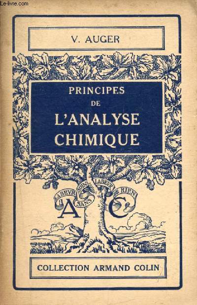 PRINCIPES DE L'ANALYSE CHIMIQUE