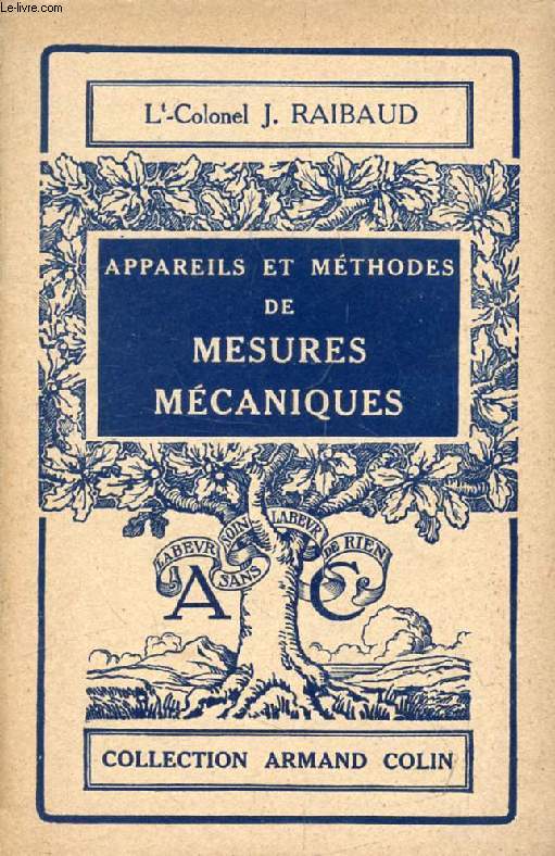 APPAREILS ET METHODES DE MESURES MECANIQUES