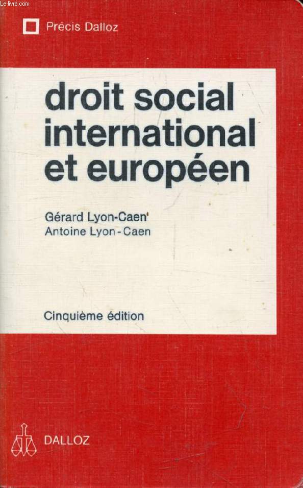 DROIT SOCIAL INTERNATIONAL ET EUROPEEN