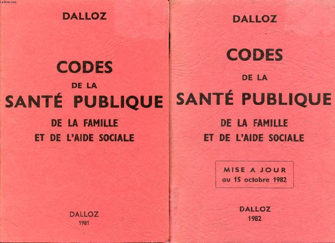 CODES DE LA SANTE PUBLIQUE, DE LA FAMILLE ET DE L'AIDE SOCIALE