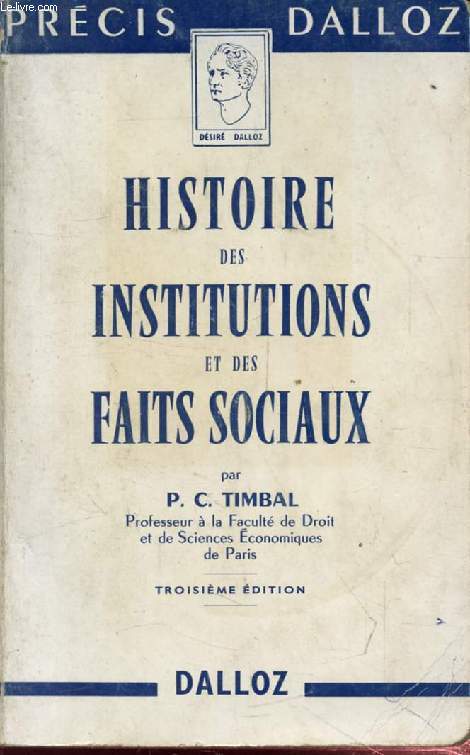 HISTOIRE DES INSTITUTIONS PUBLIQUES ET DES FAITS SOCIAUX