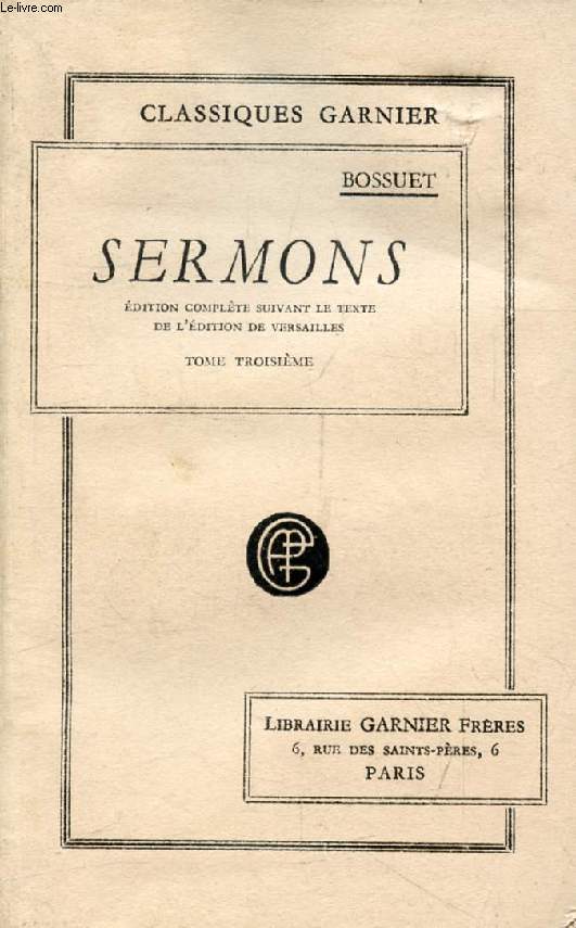SERMONS DE BOSSUET, TOME III