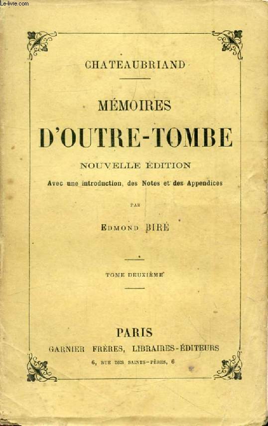 MEMOIRES D'OUTRE-TOMBE, TOME II