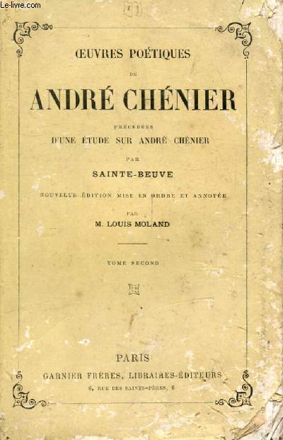 OEUVRES POETIQUES DE ANDRE CHENIER, TOME II
