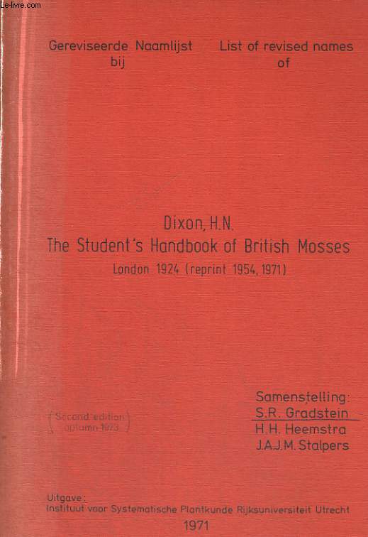 THE STUDENT'S HANDBOOK OF BRITISH MOSSES
