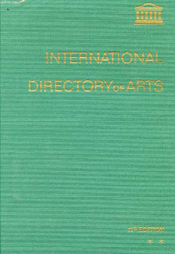 INTERNATIONAL DIRECTORY OF ARTS, VOL. II, 1971-1972