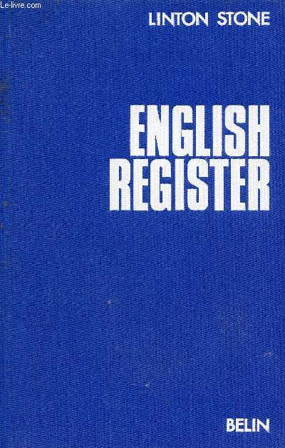 ENGLISH REGISTER, EXAMPLE AND EXERCISE