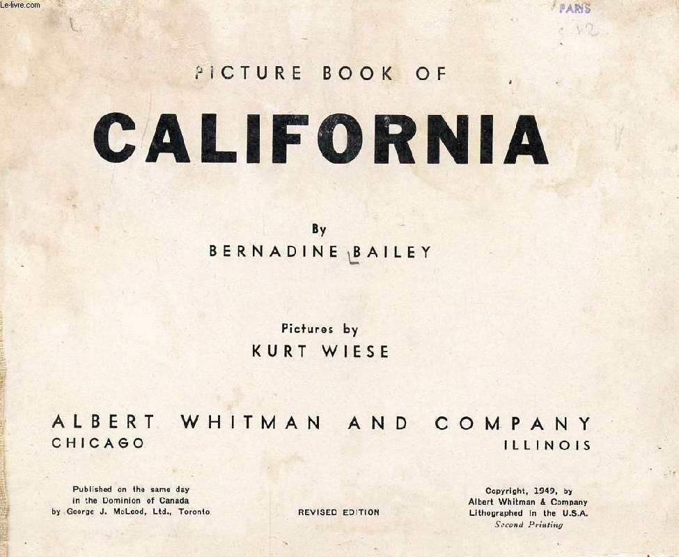 PICTURE BOOK OF CALIFORNIA