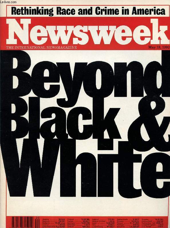 NEWSWEEK, MAY 18, 1992 (Contents: Beyond Black & White, Rethinking Race and Crime in America. Europe's Hellhole (Albania); Olympic countdown (Barcelona)...)