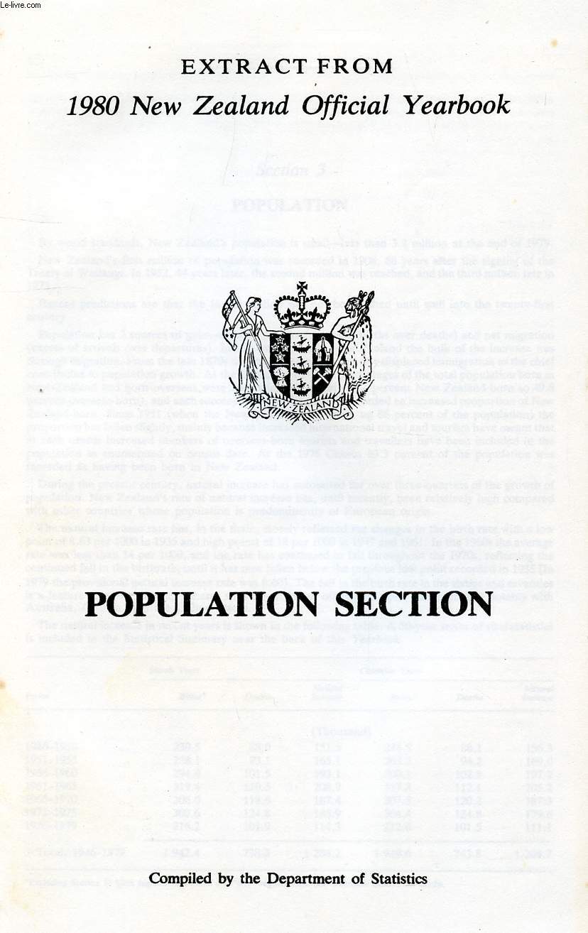 EXTRACT FROM 1980 NEW ZEALAND OFFICIAL YEARBOOK, POPULATION SECTION