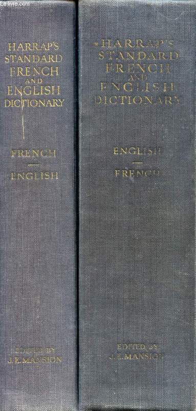 HARRAP'S STANDARD FRENCH AND ENGLISH DICTIONARY, 2 VOLUMES (FRENCH-ENGLISH, ENGLISH-FRENCH)