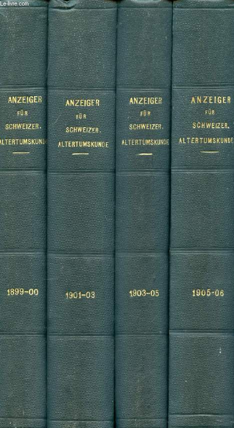 ANZEIGER FR SCHWEIZERISCHE ALTERTUMSKUNDE, INDICATEUR D'ANTIQUITES SUISSES, 10 VOLUMES / BNDEN, 1899-1918 (COMPLET)