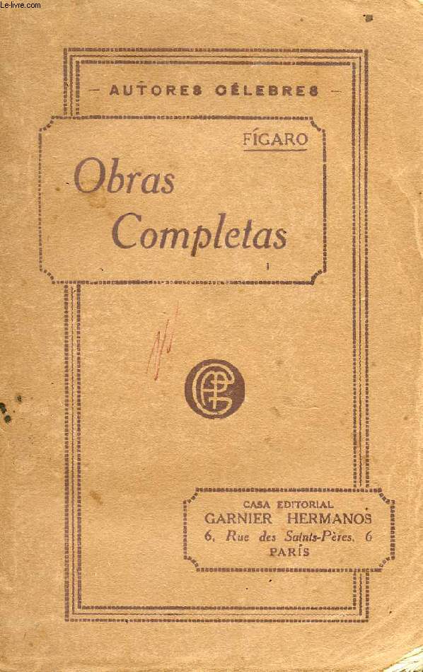OBRAS COMPLETAS DE FIGARO, TOMO I