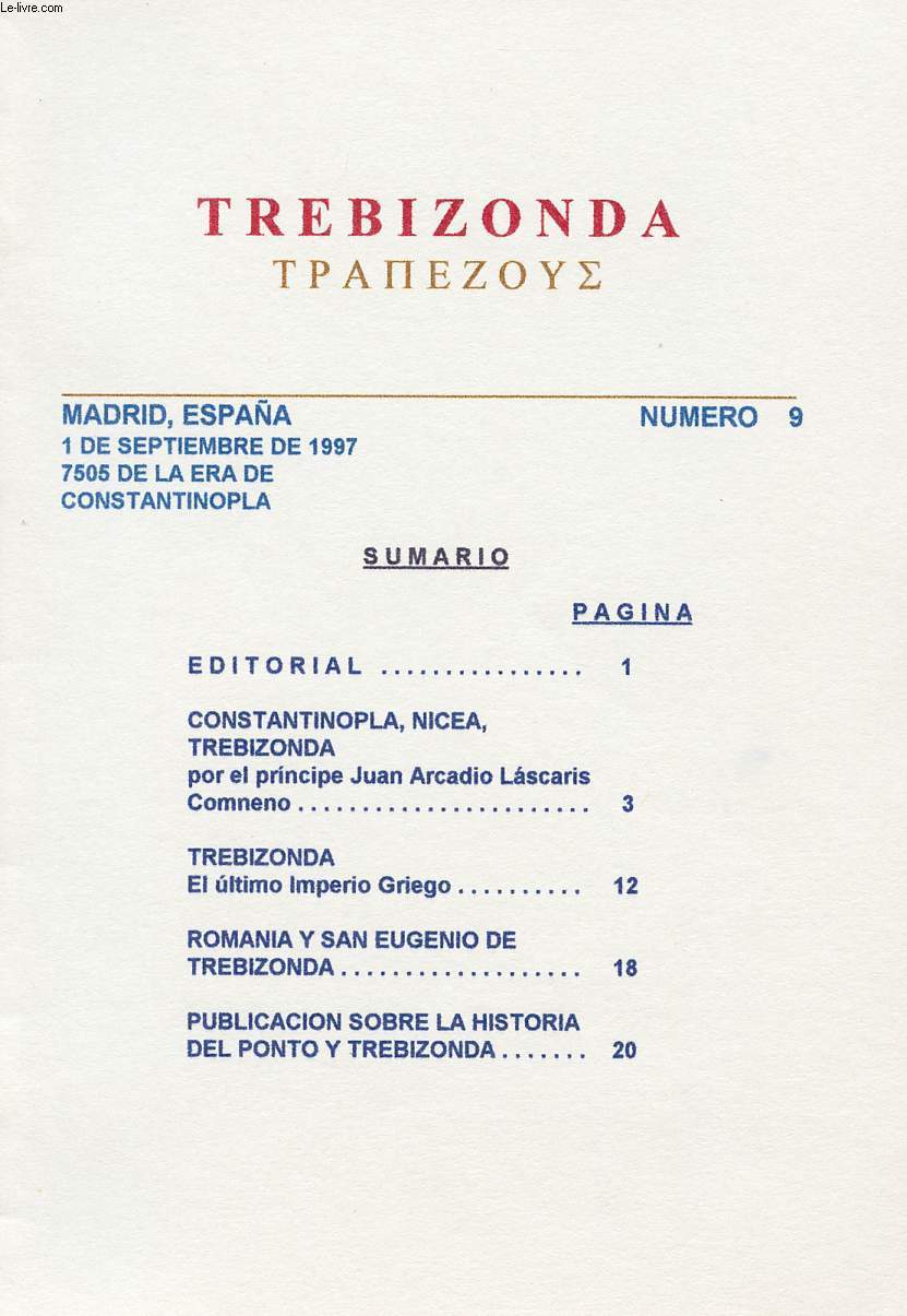 TREBIZONDA, N 9, SEPT. 1997