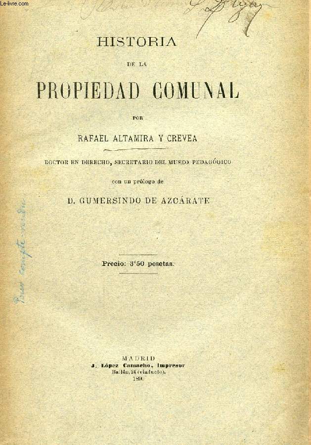 HISTORIA DE LA PROPRIEDAD COMUNAL