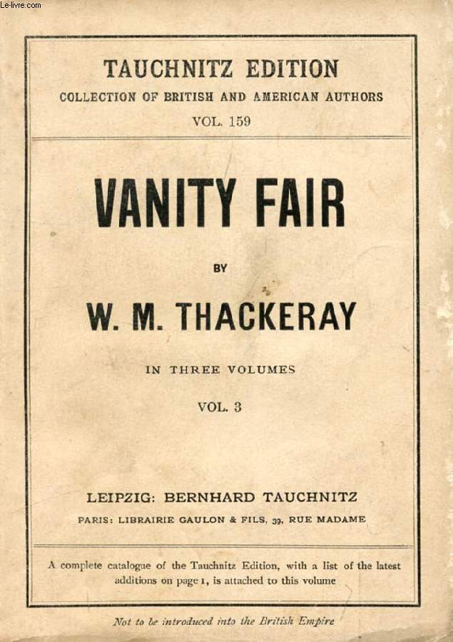 VANITY FAIR (COLLECTION OF BRITISH AND AMERICAN AUTHORS, VOL. 159)