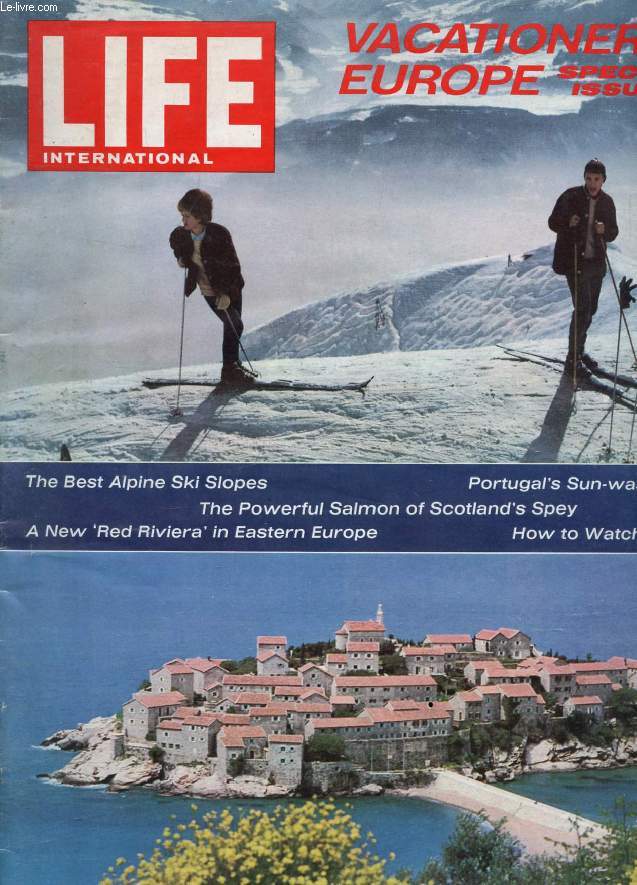 LIFE, INTERNATIONAL EDITION, VOL. 38, N 4, FEB. 1965 (Contents: Cover, SKIS AND SEA: On top of a slope in the Austrian Alps, skiers pause before the downhill run. Timely Travel Tips. DOs AND DON'Ts, INs AND OUTs: A veteran traveler suggests some...)