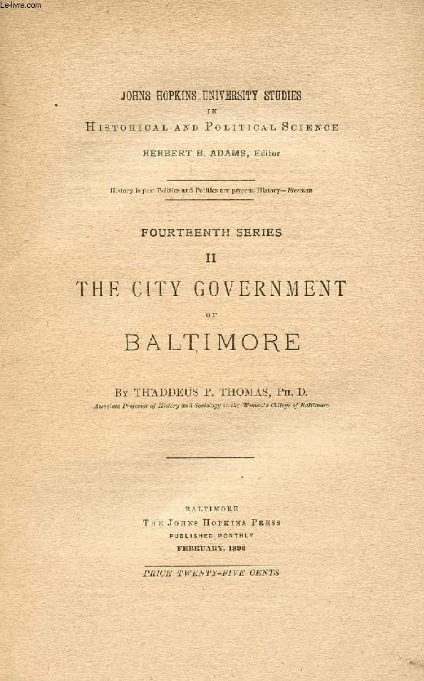 THE CITY GOVERNMENT OF BALTIMORE