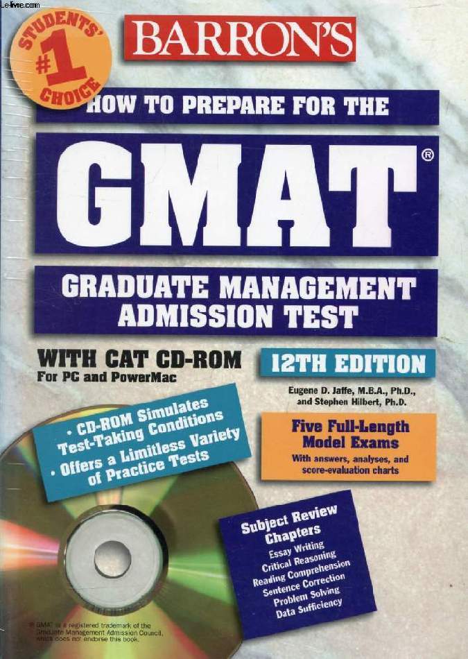 BARRON'S GMAT, HOW TO PREPARE FOR THE GRADUATE MANAGEMENT ADMISSION TEST