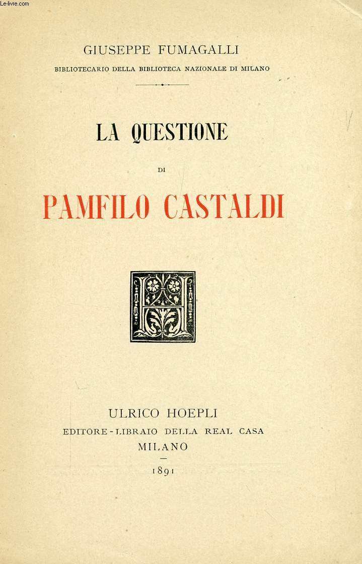 LA QUESTIONE DI PAMFILO CASTALDI