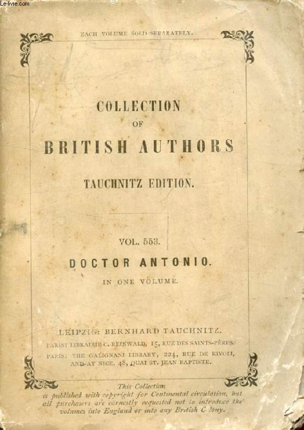 DOCTOR ANTONIO (Collection of British Authors, Vol. 553)