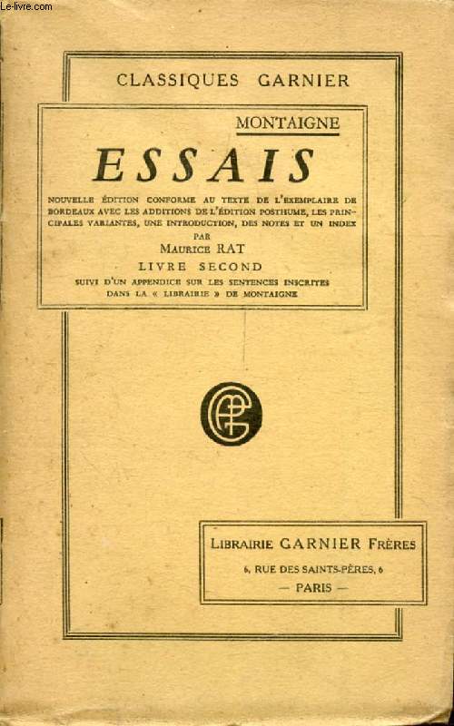 ESSAIS, LIVRE II