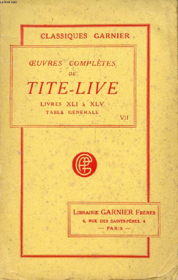 OEUVRES COMPLETES DE TITE-LIVE, TOME VII, AVEC LA TRADUCTION FRANCAISE DE LA COLLECTION PANCKOUCKE