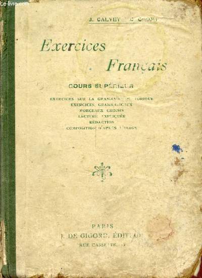 EXERCICES FRANCAIS, COURS SUPERIEUR