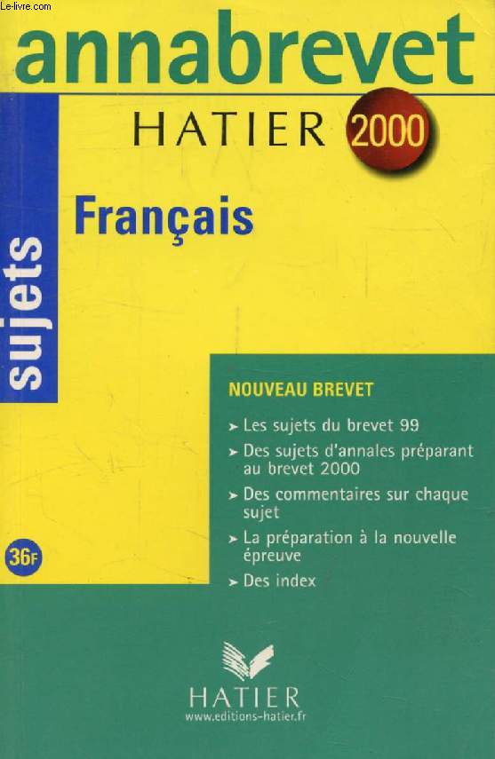 ANNABREVET 2000, FRANCAIS, SUJETS