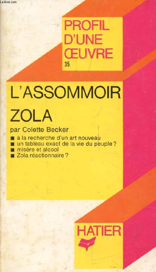 L'ASSOMMOIR, ZOLA (Profil d'une Oeuvre, 35)