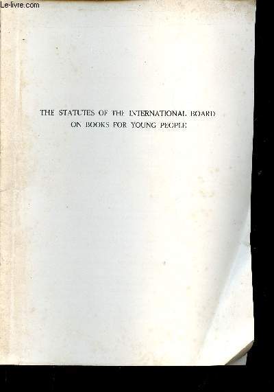 The statutes of the International Board on Books for Young People