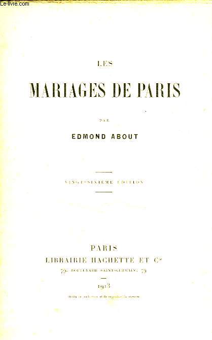 LES MARIAGES DE PARIS