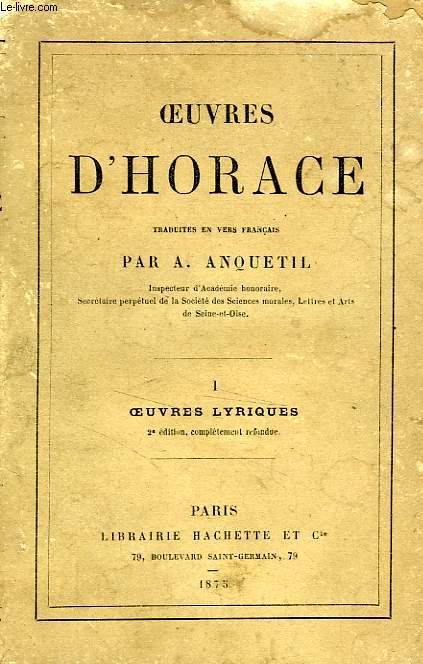 OEUVRES D'HORACE, TOMES 1 et 2