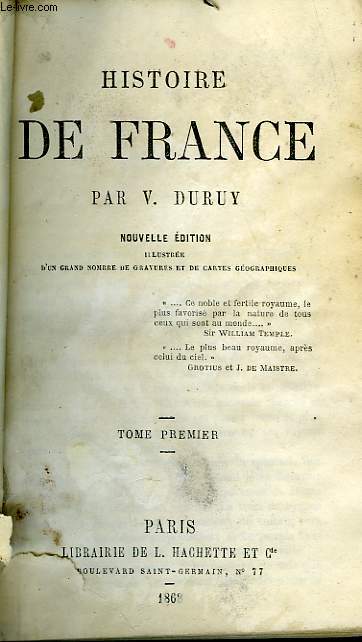 HISTOIRE DE FRANCE, TOME 1 seul