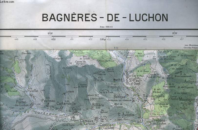 INSTITUT GEOGRAPHIQUE NATIONAL 1:50 000 BAGNERES-DE-LUCHON