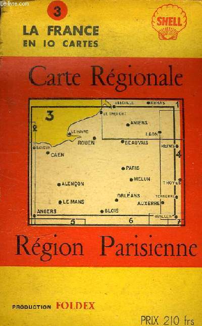 CARTE REGIONALE REGION PARISIENNE - LA FRANCE EN 10 CARTES N3