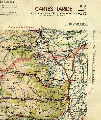 CARTE N17 FRONTIERE ITALIE FRANCE